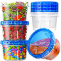 BiuLeon 6 Pack-17oz Freezer Storage Containers, Plastic Food Storage Containers with Twist Top Lids, BPA Free and Reusable Soup Containers with Lid, Microwave and Dishwasher Safe - color: 6Pack-17oz