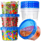 BiuLeon 6 Pack-17oz Freezer Storage Containers, Plastic Food Storage Containers with Twist Top Lids, BPA Free and Reusable Soup Containers with Lid, Microwave and Dishwasher Safe - color: 6Pack-17oz