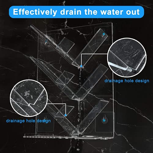 AITEE Acrylic Shower Caddy Organizer for Bathroom, Clear Shampoo Holder Organizer Shelf Wall Mounted, No Drilling and Rustproof, Sturdy and Durable - style: Whole Shelf