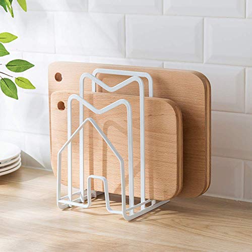 Poeland Kitchen Pantry Organizer Rack for Dinnerware, Bakeware, Cookware, Cutting Boards, Pan Lids - color: White