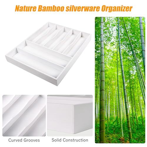 Kitchen Silverware Drawer Organizer and Storage Deep Cookware Utensil Cutlery Rack Office Drawer Organizer Tray Amazon Basics Kitchen Home Gadgets Rv Storage Solutions Wedding Registry Must Haves 2025 - color: White, size: 7 Slots