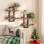 HOOBRO Floating Shelves and Wire Cube Storage Organizer, 15 Inch Wall Shelf Set of 2, 9-Cube Shelves, Modular Shelves with Metal Grid, DIY Closet Cabinet, BF32BJ01G1-BF09CW01