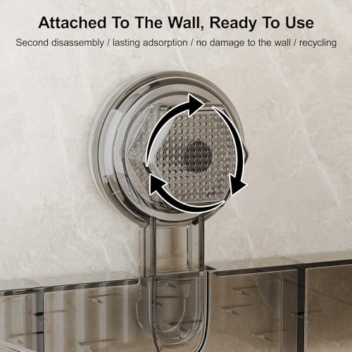 Shower Caddy Suction Cup Bathroom Shower Organizer for Bathroom Storage & Home Decor & Kitchen No Drilling Large Capacity Removable and Reusable Shower Shelves for Inside. (black, corner) - color: Black, size: Corner