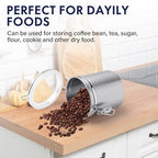 ENLOY 4-Piece Stainless Steel Airtight Food Storage Canister Set with Clear Lid, Containers Sets for Kitchen Counter for Sugar, Flour, Tea, Candy, Cookie, Spice, 28/32/38/65 oz - size: Small