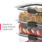 Rubbermaid Brilliance BPA Free 44-Piece Food Storage Containers Set Airtight Leak-Proof with Lids for Meal Prep Lunch and Leftovers - size: 44-Piece