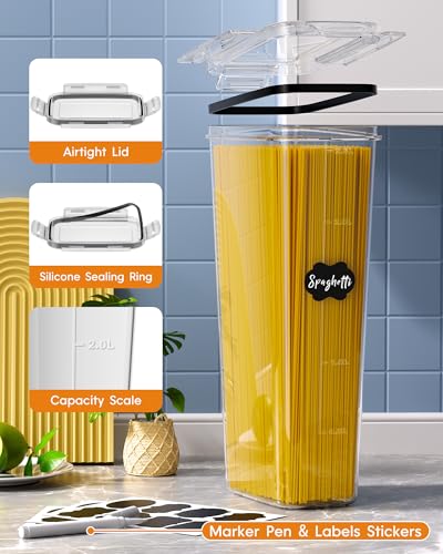 KEMETHY 30 PCS Airtight Food Storage Containers with Lids, Kitchen Pantry Organization and Storage, BPA-Free Plastic Scale Food Canisters for Cereal, Flour, Sugar, Dry Food, Include Labels & Marker - color: 30 Piece