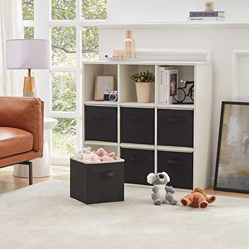 Lifewit Storage Cubes, Foldable Decorative Fabric Storage Baskets for Organizing Home Organizers with Handles for Shelves, Closet, 11 Inch Bins, 18L Black, 6 Packs - color: Black, size: 6pcs-11INCH