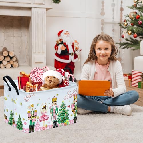 Christmas Basket Box Hamper Storage Basket Collapsible Organizer Bin Gift Shelf Baskets for Home and Kitchen Storage - color: Nutcracker
