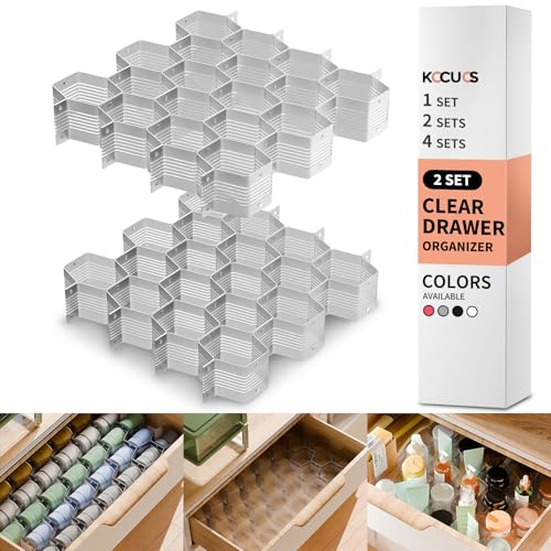 Honeycomb Separator Adjustable Drawer Organizer Divider for Underwear Belt-Scarf Socks Organizer (Gray(2pcs)) - color: Gray(2pcs)