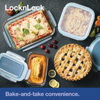 LocknLock LOCK & LOCK Purely Better Glass Bread Baking/Loaf/Meatloaf Pan/Food Storage Container with Lid, 8.5 Inch x 5.5 Inch, Clear - style: Loaf Pan