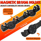 Magnetic Broom Holder Rack,Strong Magnetic Mount Mop Holder 4 Racks for Cleaning Tools,Non-slip Magnetic Tool Holder Broom Hooks for Camper Garage Kitchen - style: 4 Slot Magnetic Mop Holder