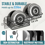 TAILI Shower Caddy Suction Cup with Hooks and Soap holder, Heavy Duty Bathroom Shower Organizer, No Drilling Bathroom Holder with Large Capacity, Metal Black Storage Basket - style: 1×Black
