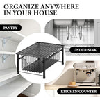 Simple Houseware Stackable Basket Drawer, Black - color: Black, size: 1-tier