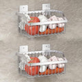 2PCS Hanging Storage Baskets Organizer Wall Mount, SUS304 Stainless Steel Wire Storage Bin Rack for Kitchen Bathroom Shower Spice Shelf,L 9.84 Inch - size: 9.8Inch 2PCS