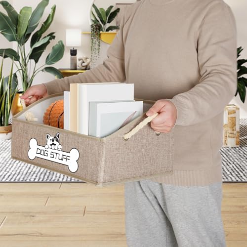 Collapsible Fabric Dog Toy Box and Storage Bin With Handle - Trapezoid Basket Chest Organizer for Pet Toys, Blankets and Accessories,Yellow - color: Yellow