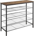 5-Tier Shoe Rack Organizer, Metal Mesh Shoe Storage Shelf, for Entryway, Hallway, Closet, Dorm Room, Industrial, Rustic Brown - size: 5-Tier