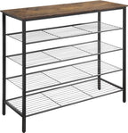 5-Tier Shoe Rack Organizer, Metal Mesh Shoe Storage Shelf, for Entryway, Hallway, Closet, Dorm Room, Industrial, Rustic Brown - size: 5-Tier
