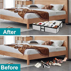 Under Bed Shoe Storage Organizer for Closet 2 Pack- Fits 24 Pairs Underbed Shoes Container Boxes, Light Grey - color: Light Grey-24pairs, style: H-Handle