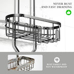 CICUFY Shower Caddy Hanging, Rustproof Bathroom Shower Organizer Hanging, No Drilling Over the Shower Head Caddy with Hooks for Razor, Shower Shampoo Holder with Soap Basket, Black