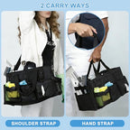 Large Wearable Cleaning Caddy Bags, Cleaning Supplies Organizer with Detachable Divider & Adjustable Shoulder Straps for Housekeepers & Cleaners, 14 inch Black Tool Bag - color: Black