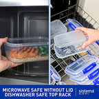 Sistema KLIP IT+ 2.2L Rectangle Food Storage Containers (3-Pack), Stackable & Airtight Food Boxes with Lids, Dishwasher, Freezer, & Microwave-Safe, BPA-Free, School Lunch Boxes - size: 2.2L (3-Pack)