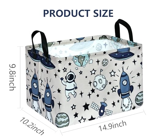 Rec Spaceman Print Box Hamper Storage Basket Collapsible Organizer Bin Gift Shelf Baskets for Home and Kitchen Storage - color: Space