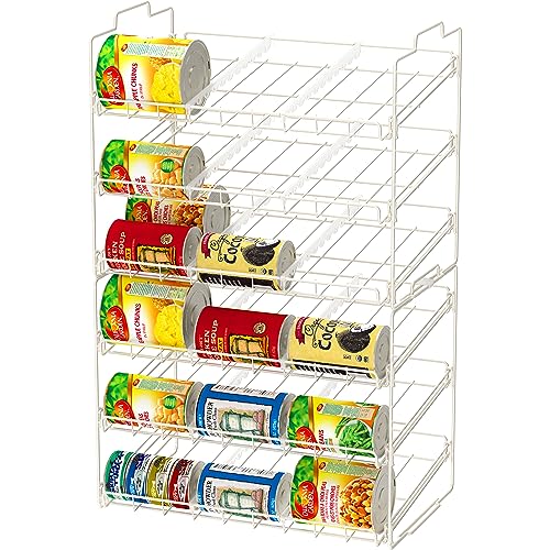 Deco Brothers Stackable Can Rack Organizer for Kitchen and Pantry, Holds Up to 36 Cans, White - color: White