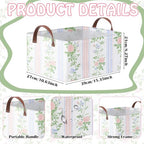 Boao 3 Pcs Blue Hydrangea Storage Bin Fresh Style Floral Collapsible Large Storage Baskets for Gifts Canvas Laundry Basket Foldable Box with Handle for Office Home Bedroom Clothes - style: Blue Floral