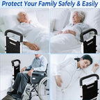 Bed Rails for Elderly Adults Safety - ASTM Approved Adjustable Bed Cane with Non-Slip Ergonomic Handle & Storage Pocket, Bed Railings for Seniors Support 400 LBS, Tool-Free - size: Large