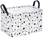 MAIZMZ Girls Empty Gift Basket Heart Print Storage Cube for Women, Closet Shelf Organizer Bins with Handles Nursery hamper Kids Toys Books Box Room Deco - color: Grey love