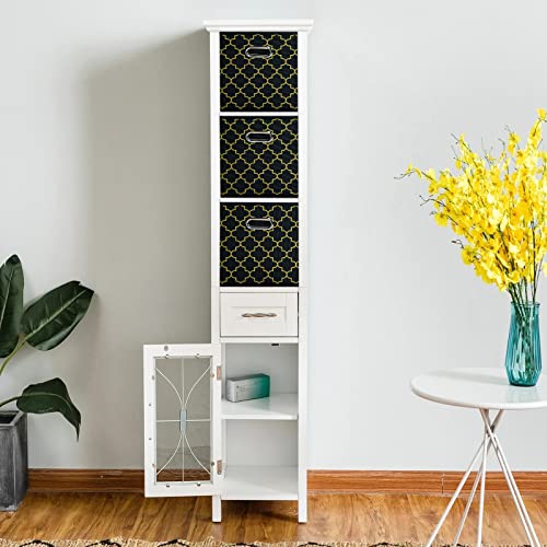 Black Foldable Storage Cubes Bins , Fabric Storage Box Cubes Organizer Baskets with Dual Handles for Home Organizer Black Gold - color: Black Gold, size: 1 Pack