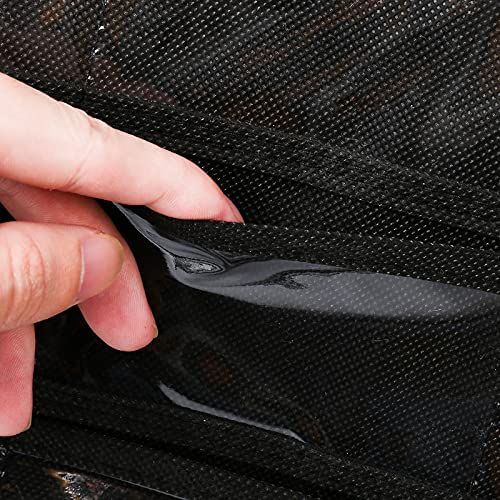 Luney Hanging Jewelry Organizer, 80 Pockets Earring Holder Organizer with Pockets for Woman, for Hanging Earrings, Necklaces, Bracelets, Rings, Storage, Closet(1PCS, No Zipper) - color: black