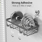 Liuoud 5 Pack Shower Caddy Organizer Rack Shelf for Inside Shower, Self Adhesive Bathroom Wall Storage Basket Rustproof Stainless Steel Large Capacity Shampoo Holder, Dark Grey - color: Dark Grey