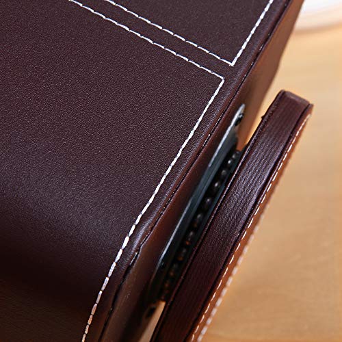 PUSU Remote Control Holder PU Leather 360 Degrees Rotatable Desktop Supply Organizer Storage Box for Controllers Media Stationery Nightstand TV Caddy E-reader iPad Phone Pen/Pencil Cosmetic(Brown) - color: A Brown