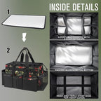 SCAVATA Wearable Cleaning Caddy, Cleaning Caddy Supplies Organizer with Handle & Shoulder Straps for Housekeepers, Under Sink & Car Cleaning Tool Organizers Bag with 4 Foldable Divider (GreenBush) - color: GreenBush