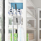 Magnetic Broom Hooks Broom Holder Do Not Require Drilling Warehouse Kitchen Refrigerator Metal Surface Suitable Broom Holder Wall Mount (Blue, Four mergers) - color: Blue, size: Four mergers