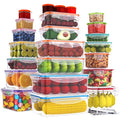 RockBerry 46 PCS Food Storage Containers with Lids Airtight- Plastic Container for Pantry Kitchen Organization-Microwave Dishwasher,Freezer Safe 100% Leak Proof (23 Stackable Boxes-23 Lids) - color: 46Pcs