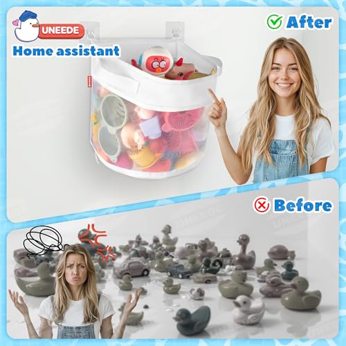 UNEEDE Bath Toy Organizer,4 Gallons Bathtub Toy Storage Organizer,Quick Access Bath Toy Holder For Bathtub,Baby Organizer,Quick Dry Baby For Tub,Mesh Shower Caddy - style: Classic Style