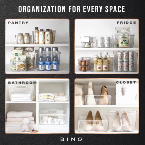 BINO | Plastic Bins, Large - 2 Pack | THE LUCID COLLECTION | Multi-Use| Built-In Handles | BPA-Free | Clear Storage Containers | Fridge Organizer | Pantry & Home Organization - size: 2PK - LARGE