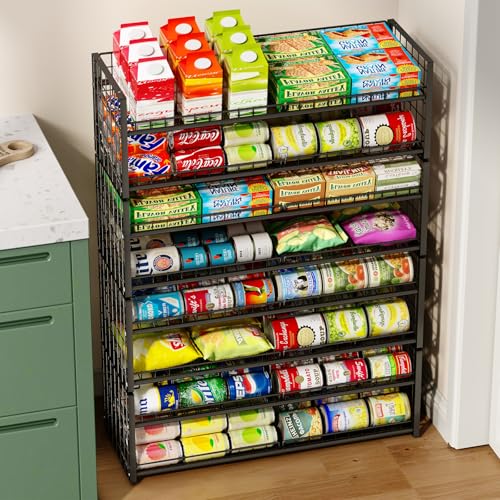 Sbanmao Extra-Long 2-Tier Stackable Can Organizer for Pantry, Sturdy Can Holder for Canned Soup Food Goods Storage up to 64 Cans, Black - style: Long(30'' W)-1 Pack