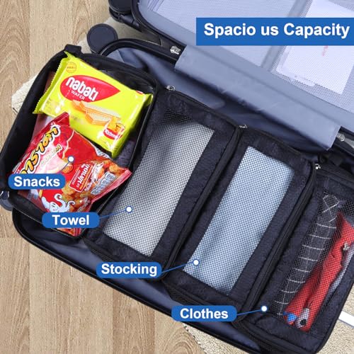 Olosar Suitcase Organizer, Travel Luggage Organizer Portable Hanging Travel Shelves Collapsible Hanging Packing Cubes for Carry on Suitcase - color: Black-S, size: Small