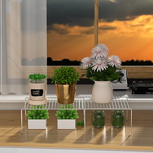 Redrubbit Expandable Metal Rustproof Kitchen Counter & Cabinet Shelf, Chrome, 1 Shelf, Modern Style, Kitchen Storage & Organization Product Accessories - color: Chrome