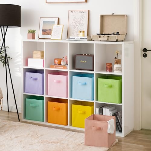 GRANNY SAYS 11 Inch Cube Storage Bins, Colorful Cube Storage Organizer, Fabric Storage Bins, Storage Cubes for Shelves, Closet, Toy Storage Bins for Kids Room, Play Room, Colour, 8-Pack - color: Pastel, size: 11 Inch-8 Pack