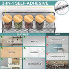 DTUQYX Spice Rack Wall Mounted 6 Pack: 100% Metal & Strong Adhesive Spice Organization for Kitchen Cabinet/Pantry Door, No Drill Hanging Seasoning Organizer with Paper Towel Holder, Utensil Caddy - style: No Drill Wall Mount Version
