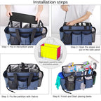 Large Wearable Cleaning Caddy Bag with Detachable Divider, Cleaning Organizer with Handles, Cleaning Supply Tote with Adjustable Shoulder Strap&Waist Belt for Cleaners & Housekeeper (Blue) - color: Blue