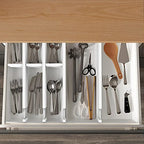 ANTOWIN Expandable Bamboo Drawer Dividers, Drawer Separators,17-22 inches Adjustable Spring-loaded Organizer for Large Utensil, Clothes, Tools Drawers, 6Pack (White) - color: Brown