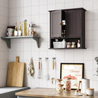 Bathroom Wall Cabinet, Over The Toilet Storage Cabinet with 2 Doors and Adjustable Shelf, Wooden Medicine Cabinet Wall Mounted, Room Space Saver for Bathroom Kitchen - color: Bathroom Cabinet-brown