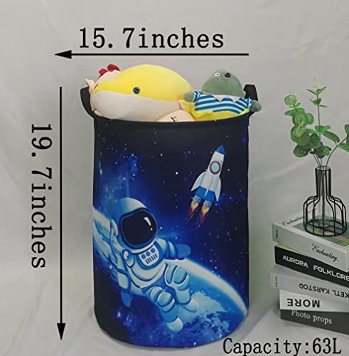 MAIZMZ Kids Hamper Baby Storage Bins Organizer Gift Toy Box Waterproof Laundry Basket Large Canvas Collapsible Chest for Home Boys Room Decor - color: Astronauts