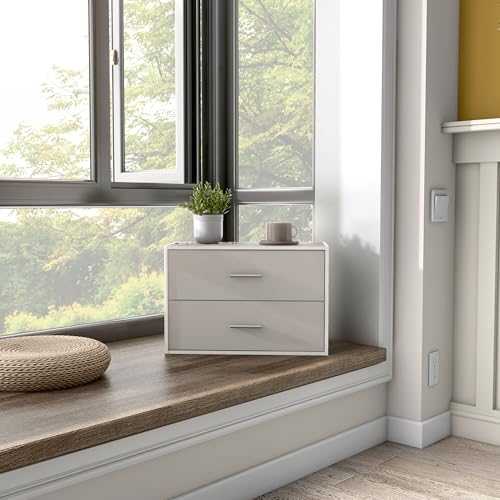 Homes: Inside + Out Apexa 2-Drawer Wooden Stackable Storage Drawers, Small Food Pantry Cabinet, Cajonera De Madera, Underbed Drawer Dorm Teen Room Decor & Bedroom, Home Office, Kitchen, Taupe Grey - color: Taupe Grey, size: 2-Drawer