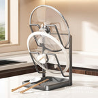 Kitchen Pot Lid Storage Rack - Pot Lid Holder - Pot Lid Rack while cooking - Pot Lid Organizer (Gray, 2-Layer)